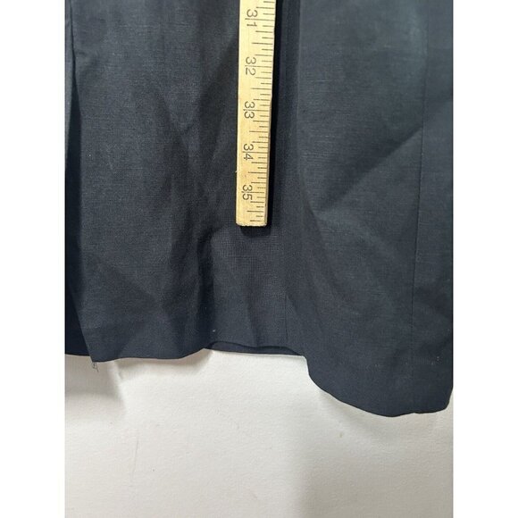 Harve Benard Women's Sleeveless Button Down Linen Blend Solid Black Size 12 - Picture 10 of 13